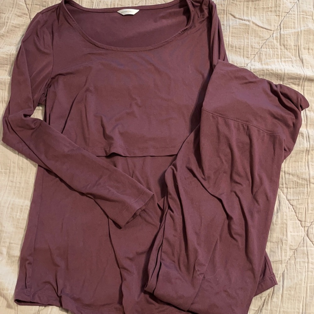 Kindred Bravely Plum Maternity and Nursing Pajamas